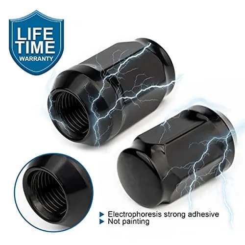 JiiinMiiin M12x1.25 Black Lug Nuts with Cone Seat, 20PCS | Durable Alloy Steel, Rust-Resistant thumbnail 7