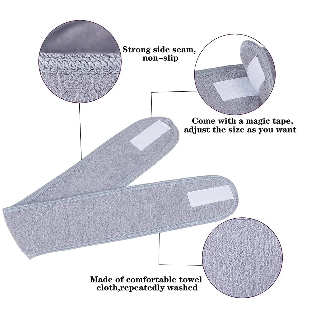 TDHDIKE Facial Spa Headbands 4 PCS | Adjustable Terry Cloth for Women Washing Face - view 3