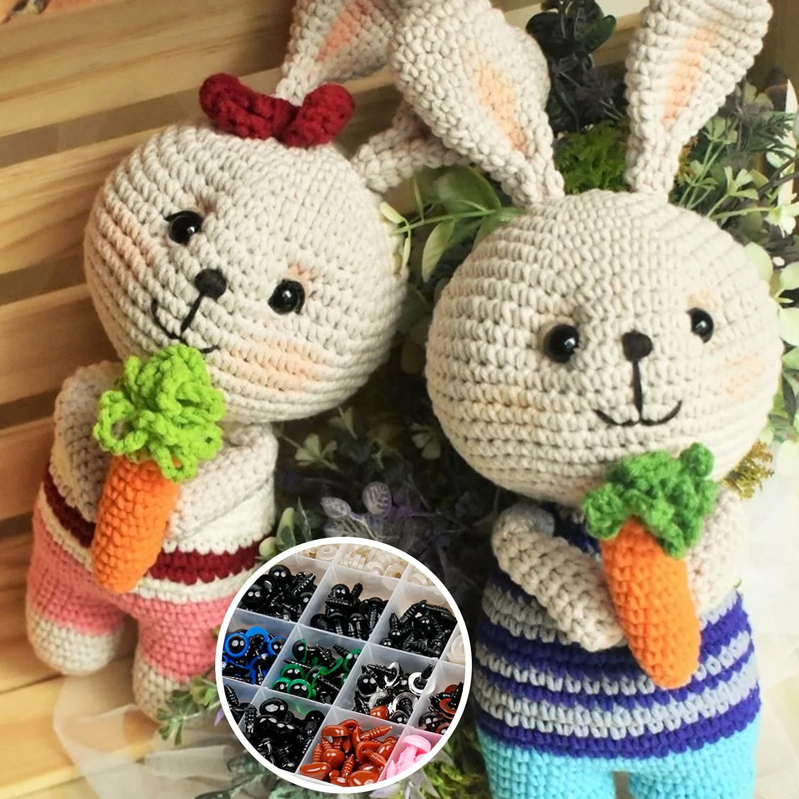 Buylorco 600pcs Safety Eyes and Noses Set 6-14mm | Assorted Sizes for Amigurumi & Crochet Dolls - view 5