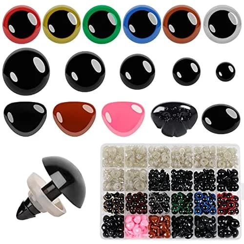 Buylorco 600pcs Safety Eyes and Noses Set 6-14mm | Assorted Sizes for Amigurumi & Crochet Dolls thumbnail 1