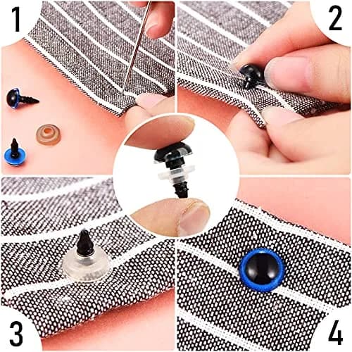Buylorco 600pcs Safety Eyes and Noses Set 6-14mm | Assorted Sizes for Amigurumi & Crochet Dolls thumbnail 7