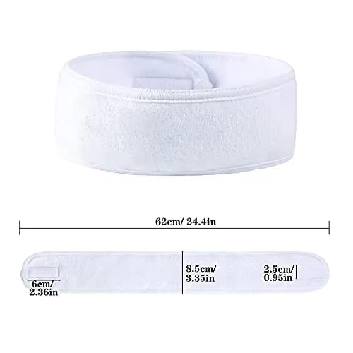 TDHDIKE White 4PCS Facial Spa Headbands | Soft Terry Cloth for Makeup & Shower thumbnail 2