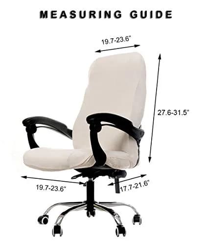 WOMACO Printed Office Chair Cover Large | Modern Peacock Blue Stretch Slipcover thumbnail 5