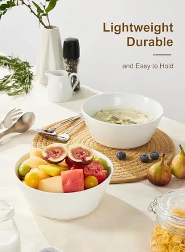 Yedio 32 OZ Large Ceramic Bowls Set of 4 | White Dinnerware for Kitchen & Dining thumbnail 4