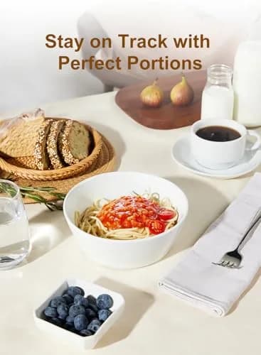 Yedio 32 OZ Large Ceramic Bowls Set of 4 | White Dinnerware for Kitchen & Dining thumbnail 5