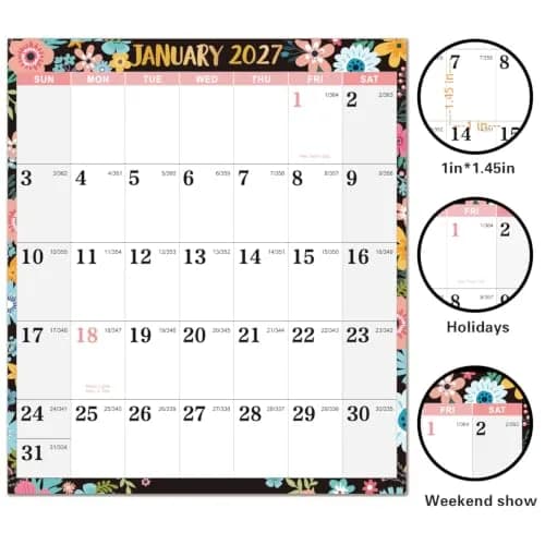 Lemome Home 2027 Dry Erase Calendar for Wall | Yearly Wall Calendar 34.6" x 22.9" thumbnail 3