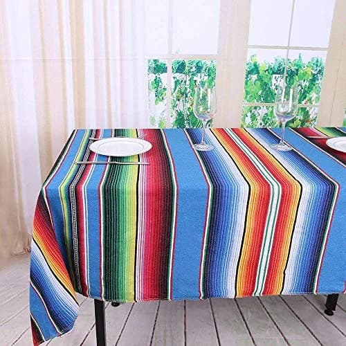 Hxezoc Blue Striped Table Runner 150 cm (59 Inch) | Handwoven Cotton for Festive Indian Dining thumbnail 3