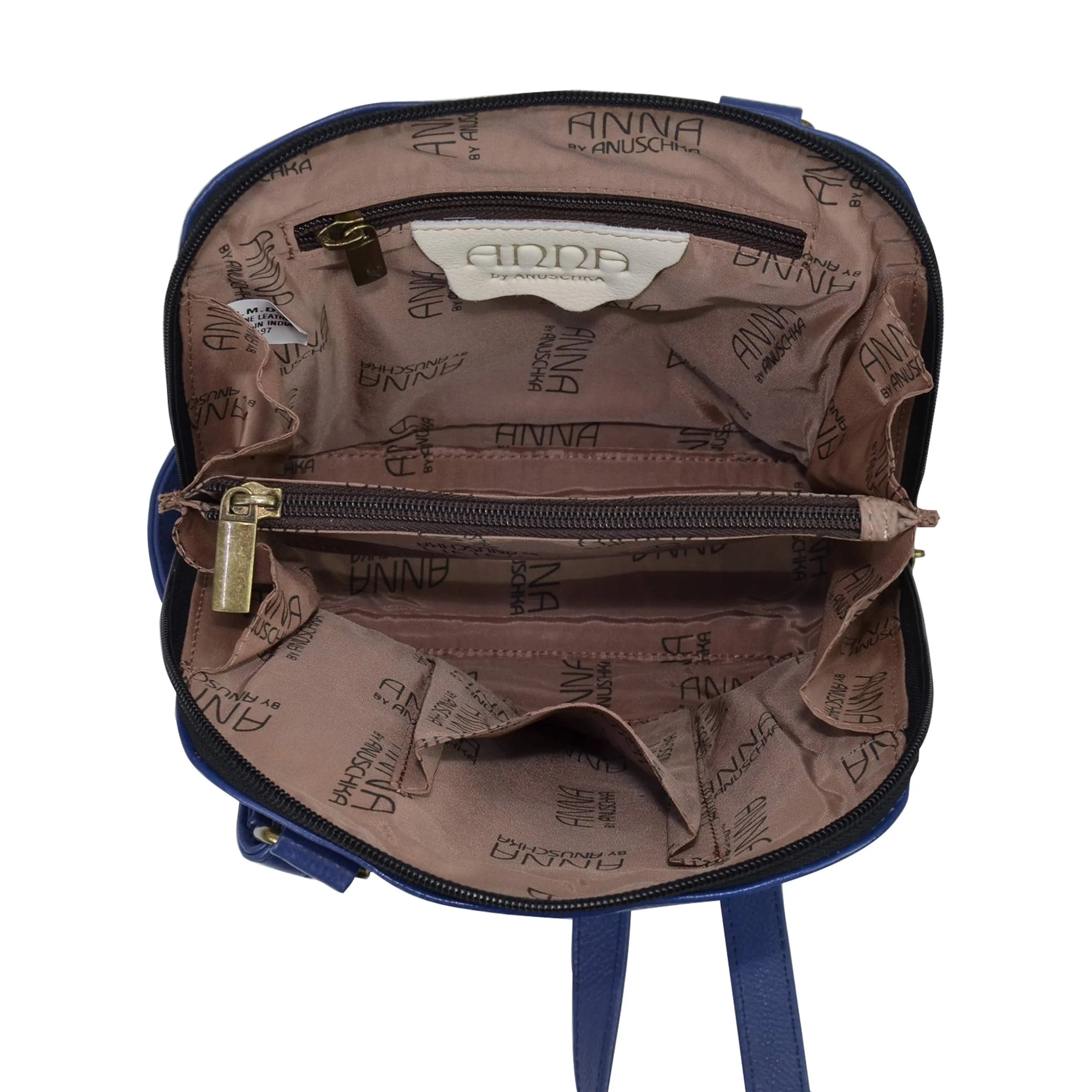 Anna by Anuschka Hand Painted Genuine Leather Small Organizer 18.5cm (7.25") | Butterfly Blue Crossbody Bag - view 4