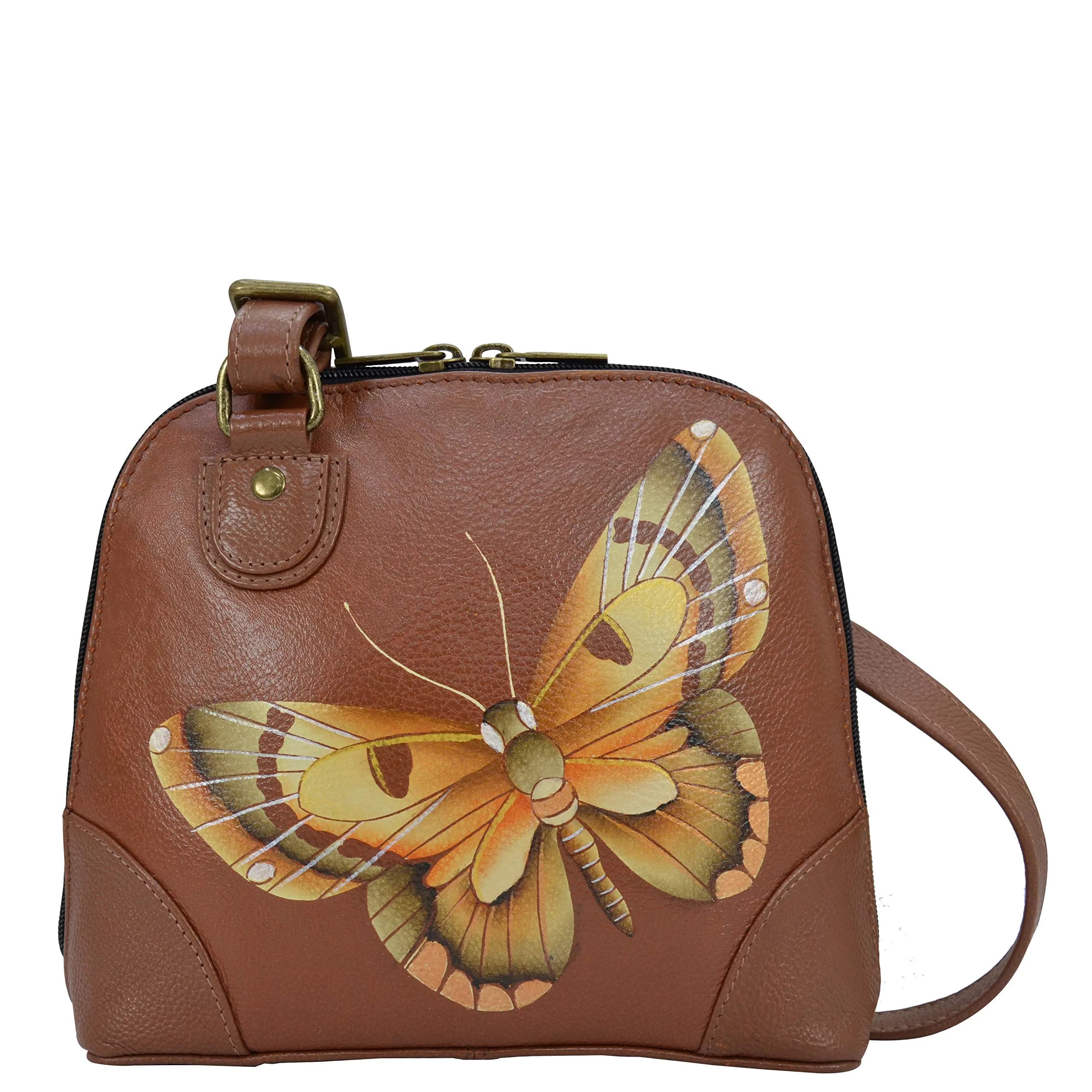 Anna by Anuschka Women's Hand Painted Genuine Leather Small Organizer Bag 20.25cm (8") | Authentic USA Import thumbnail 1