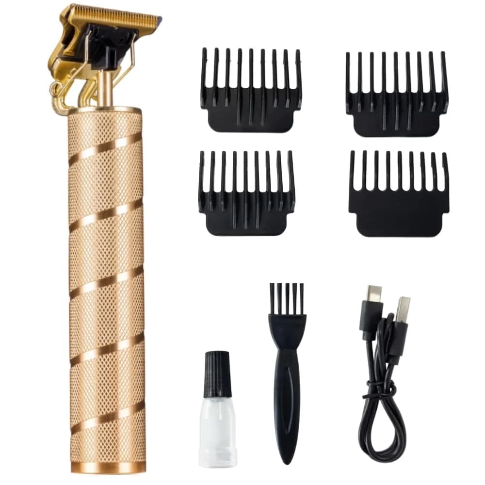 goldseaside Pro T Clippers, Electric Li Trimmers, Cordless Rechargeable, Professional Baldheaded Hair Clipper for Men (Gold) | Precise T-Blade — Gold