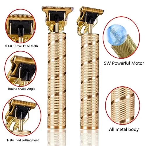 goldseaside Pro T Clippers, Electric Li Trimmers, Cordless Rechargeable, Professional Baldheaded Hair Clipper for Men (Gold) | Precise T-Blade thumbnail 4