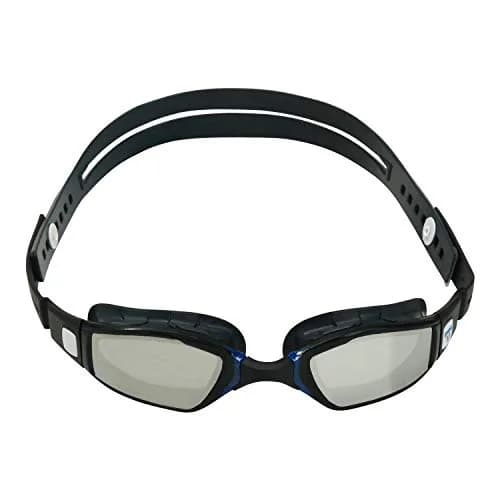 Phelps Ninja Competitive Swim Goggles - Silver Mirror Lens, Gray & Navy Frame | Anti-Fog, UV Protection thumbnail 2