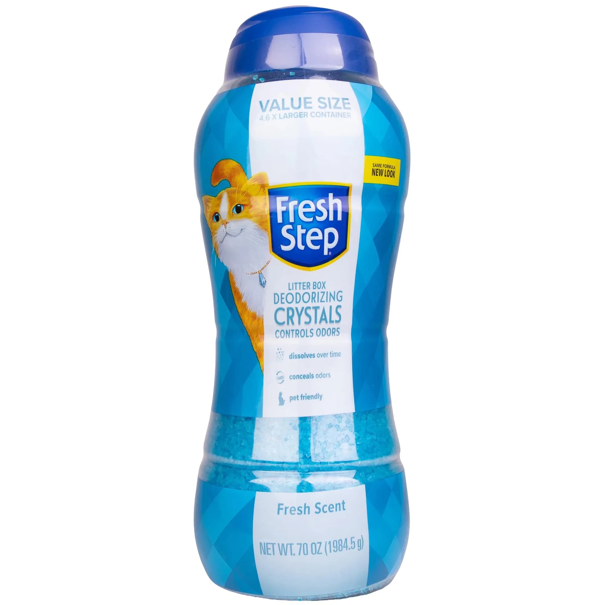 Fresh Step Cat Litter Crystals Deodorizer, Fresh Scent, 850g (30 Ounce) | Non-Toxic Odor Neutralizing Crystals — 70 Ounce / Fresh Scent