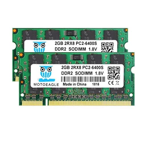 motoeagle DDR2 800MHz SODIMM 4GB (2x2GB) PC2 6400S RAM 1.8V CL6 200-Pin Non-ECC Unbuffered Laptop Memory Modules thumbnail 1