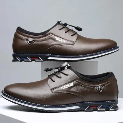 COSIDRAM Mens Business Dress Shoes Casual Comfort Walking Shoes Brown 8.5 | All-Day Office & Casual Wear thumbnail 8