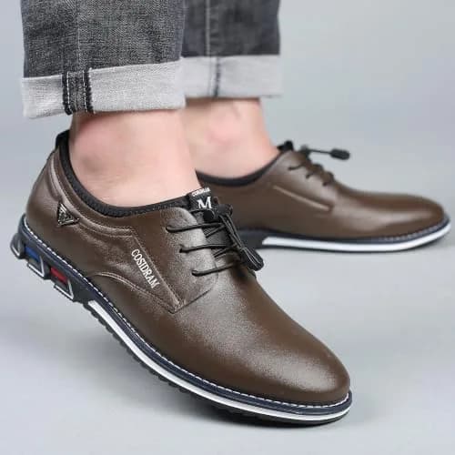 COSIDRAM Mens Business Dress Shoes Casual Comfort Walking Shoes Brown 8.5 | All-Day Office & Casual Wear thumbnail 2