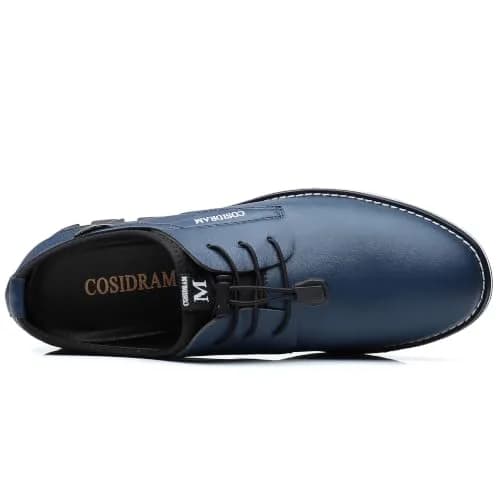 COSIDRAM Mens Business Dress Shoes Casual Comfort Walking Shoes Blue 11 | Slip-On, Microfiber, Flat Sole thumbnail 6