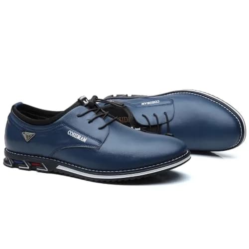 COSIDRAM Mens Business Dress Shoes Casual Comfort Walking Shoes Blue 11 | Slip-On, Microfiber, Flat Sole thumbnail 7