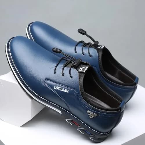 COSIDRAM Mens Business Dress Shoes Casual Comfort Walking Shoes Blue 11 | Slip-On, Microfiber, Flat Sole thumbnail 8