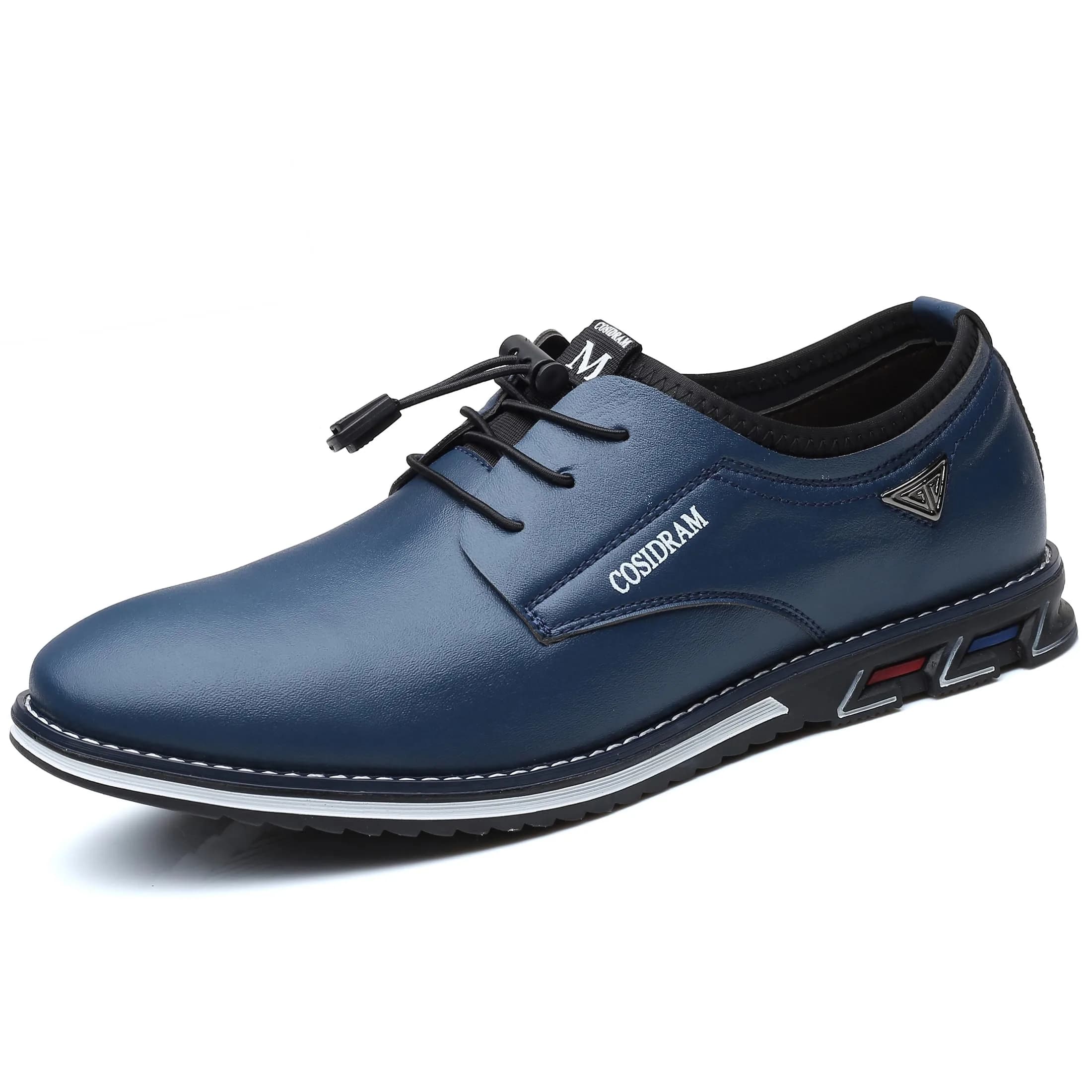 COSIDRAM Mens Business Dress Shoes Casual Comfort Walking Shoes Blue 11 | Slip-On, Microfiber, Flat Sole