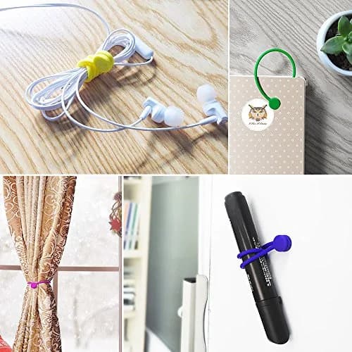 Smart&Cool Reusable Silicone Magnetic Cable Ties, Multicolored, 30-Pack | Organize & Secure Cables with Magnetic Closure thumbnail 4