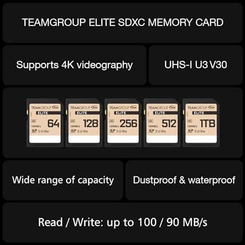 TEAMGROUP Elite 128GB SDXC UHS-I U3 V30 Memory Card | 100MB/s Read Speed for 4K UHD Recording thumbnail 5