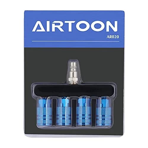 AIRTOON 4-Way Air Manifold Splitter with 4 Couplers & 1/4" MNPT Plug | 1/4 Inch NPT Air Fittings thumbnail 7