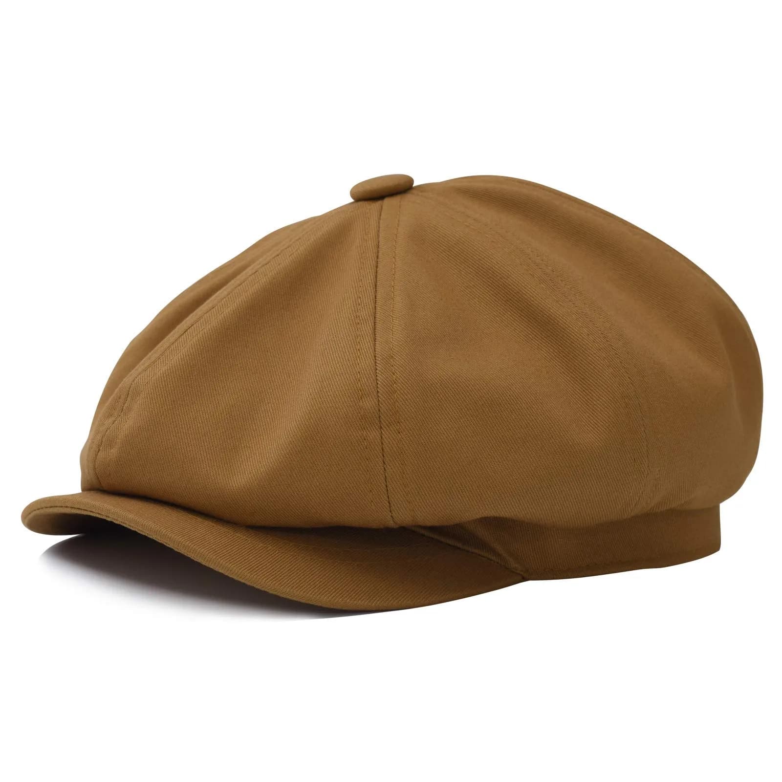 BOTVELA Men's 100% Cotton Newsboy Cap - Brown, 7 3/8 (23.2 inches)