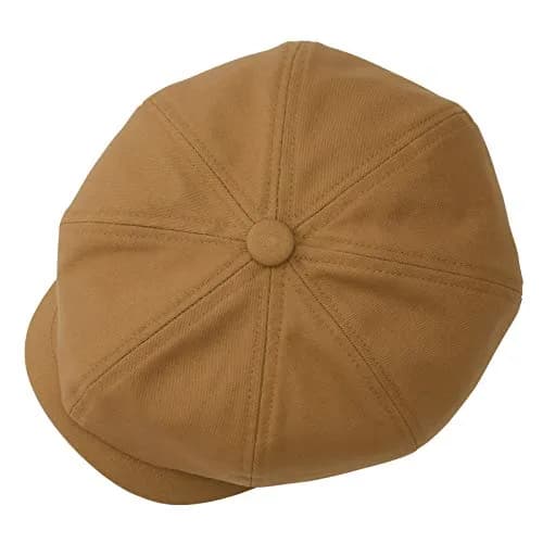 BOTVELA Men's 100% Cotton Newsboy Cap - Brown, 7 3/8 (23.2 inches) thumbnail 5