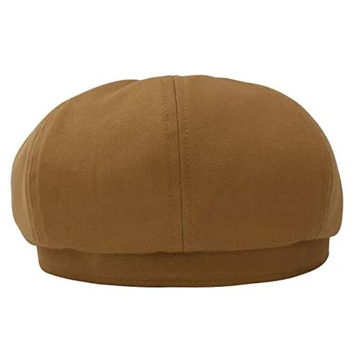 BOTVELA Men's 100% Cotton Newsboy Cap - Brown, 7 3/8 (23.2 inches) thumbnail 6