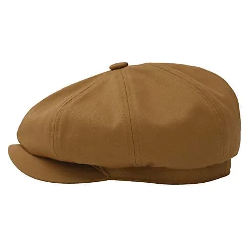 BOTVELA Men's 100% Cotton Newsboy Cap - Brown, 7 3/8 (23.2 inches) thumbnail 2