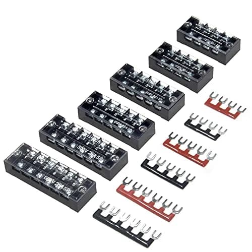 MILAPEAK Terminal Block 4/5/6 Circuits 600V 25A Dual Row | Secure Wiring with Cover (110 chars) thumbnail 1
