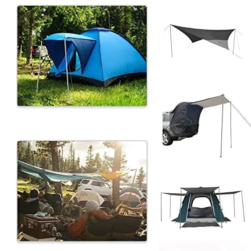 KOMCLUB Telescoping Tent Poles Set of 2 (198 cm / 78 in) | Adjustable Stainless Steel Poles for Tarps, Tents, and Shelters thumbnail 5