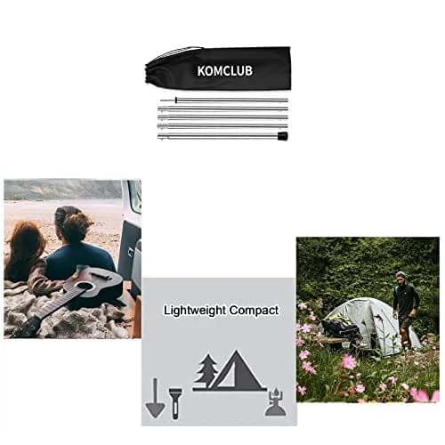 KOMCLUB Telescoping Tent Poles Set of 2 (198 cm / 78 in) | Adjustable Stainless Steel Poles for Tarps, Tents, and Shelters thumbnail 7