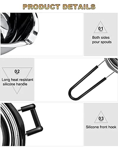 SONGZIMING Double Boiler Pot Set 600ml & 1600ml with Silicone Spatula | Induction Compatible Stainless Steel Melting Pot thumbnail 5