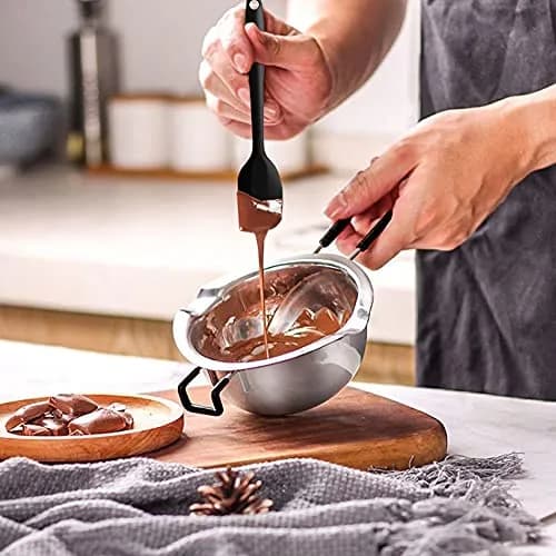 SONGZIMING Double Boiler Pot Set 600ml & 1600ml with Silicone Spatula | Induction Compatible Stainless Steel Melting Pot thumbnail 6