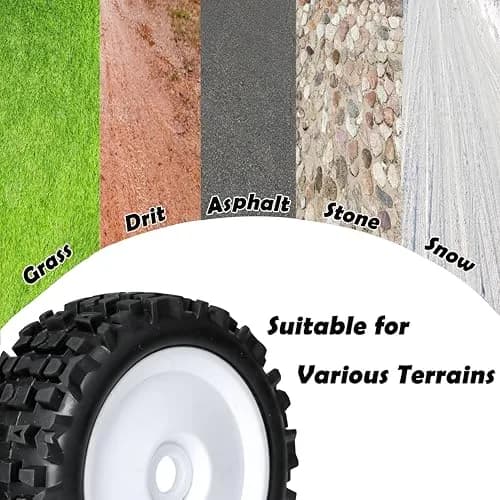 RC Station 17mm Hex RC Wheels and Tires 120mm (4.75") x 43.2mm (1.7") | 4-Piece Preglued Set for 1/8 Scale Buggy Truggy thumbnail 6