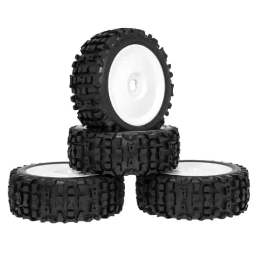 RC Station 17mm Hex RC Wheels and Tires 120mm (4.75") x 43.2mm (1.7") | 4-Piece Preglued Set for 1/8 Scale Buggy Truggy thumbnail 1