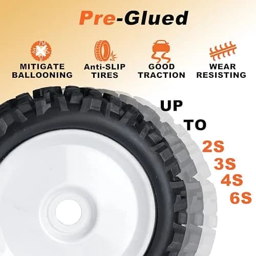 RC Station 17mm Hex RC Wheels and Tires 120mm (4.75") x 43.2mm (1.7") | 4-Piece Preglued Set for 1/8 Scale Buggy Truggy thumbnail 3