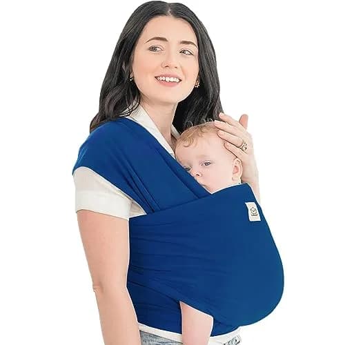 KeaBabies Original Baby Wrap Carrier Cobalt Blue | Ergonomic, IHDI Certified, Breathable Fabric for Newborns to Toddlers thumbnail 1