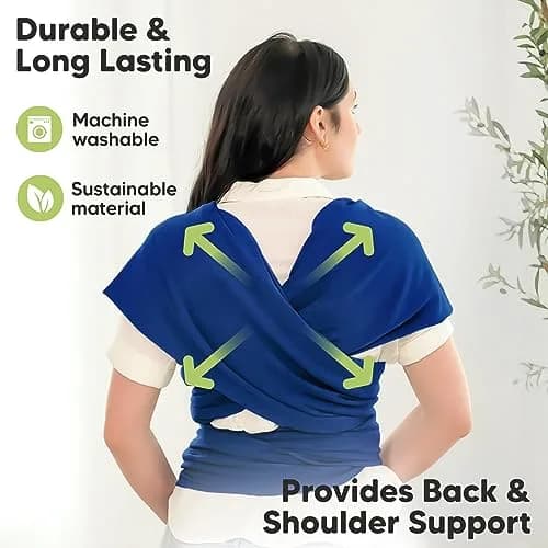 KeaBabies Original Baby Wrap Carrier Cobalt Blue | Ergonomic, IHDI Certified, Breathable Fabric for Newborns to Toddlers thumbnail 5
