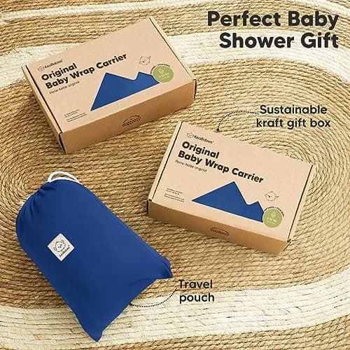 KeaBabies Original Baby Wrap Carrier Cobalt Blue | Ergonomic, IHDI Certified, Breathable Fabric for Newborns to Toddlers thumbnail 9