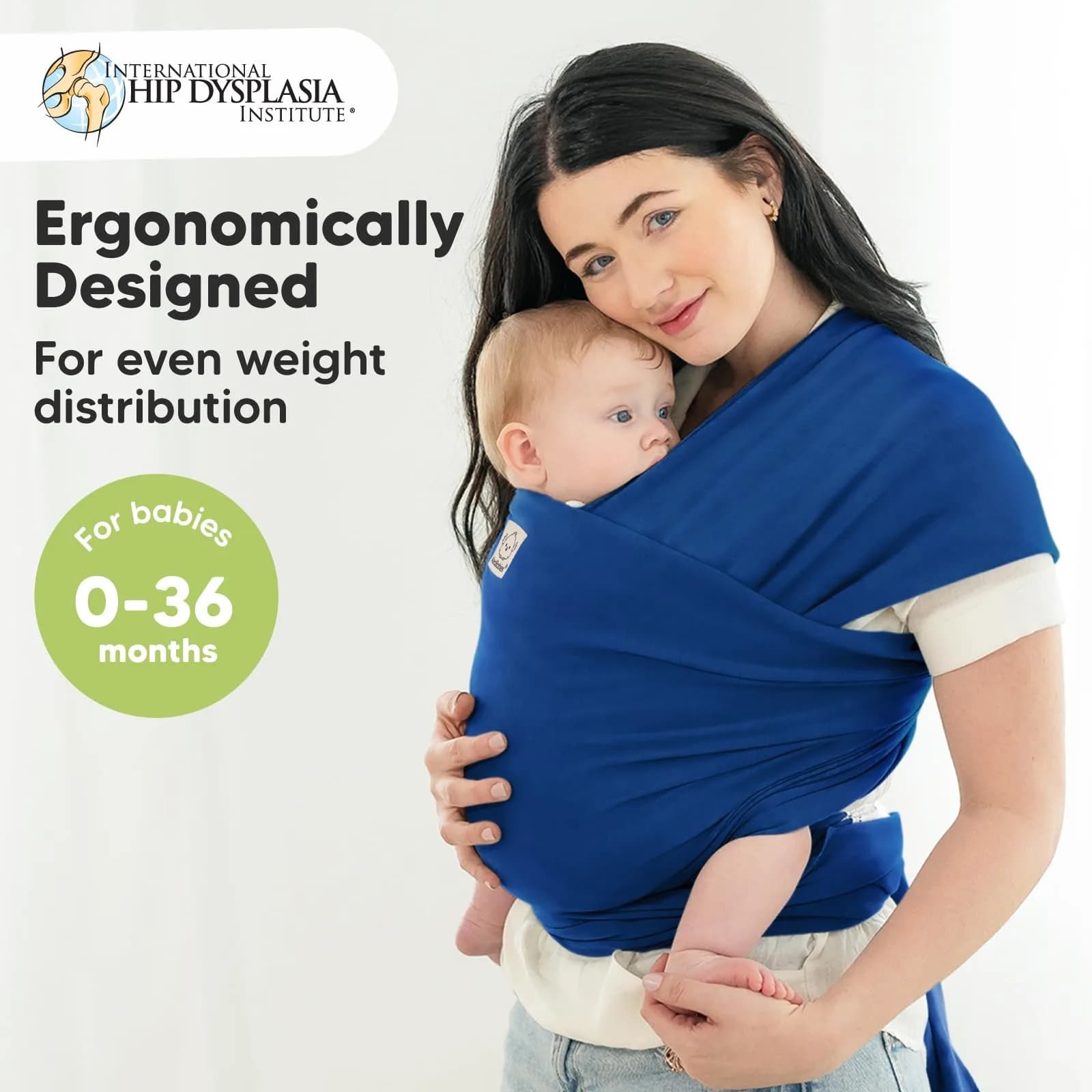 KeaBabies Original Baby Wrap Carrier Cobalt Blue | Ergonomic, IHDI Certified, Breathable Fabric for Newborns to Toddlers - view 2