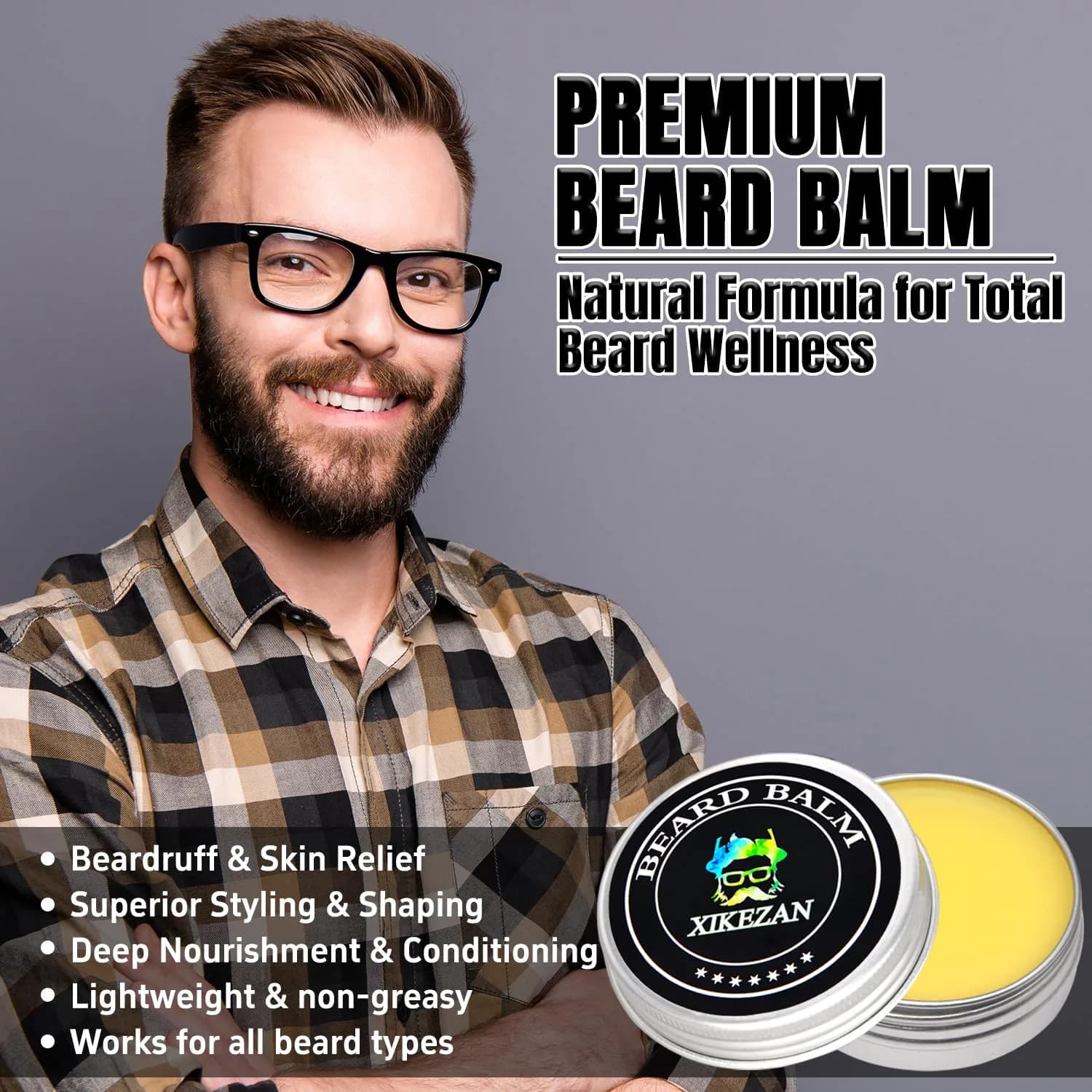 XIKEZAN Beard Straightener Grooming Kit for Men, Black 10.47" x 2" | 3 Heat Settings & Dual Voltage - view 5