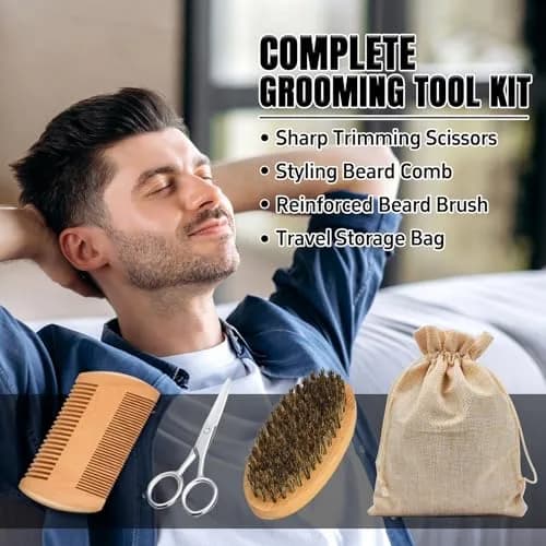 XIKEZAN Beard Straightener Grooming Kit for Men, Black 10.47" x 2" | 3 Heat Settings & Dual Voltage thumbnail 6