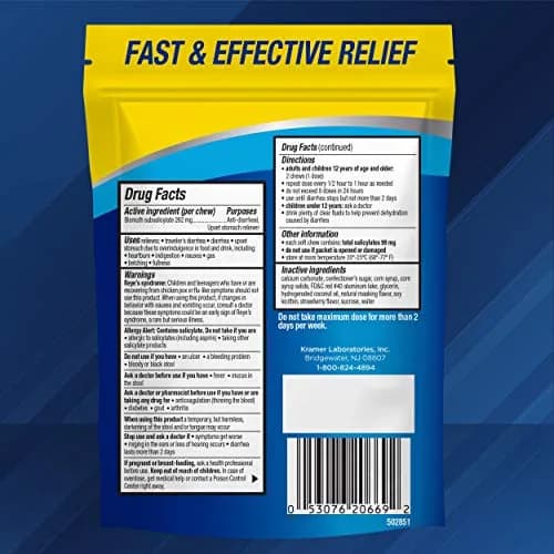 Kaopectate Diarrhea Medication for Adults, 24 ct, Strawberry Soft Chews | Fast-Acting Stomach Relief thumbnail 8