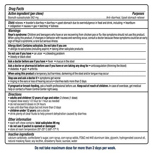 Kaopectate Diarrhea Medication for Adults, 24 ct, Strawberry Soft Chews | Fast-Acting Stomach Relief thumbnail 3