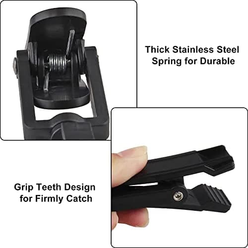 Jiozermi 20 PCS Laundry Hooks Clip | Plastic, Black, 4.13" x 1.38" | 360° Rotating, Grip Teeth thumbnail 5