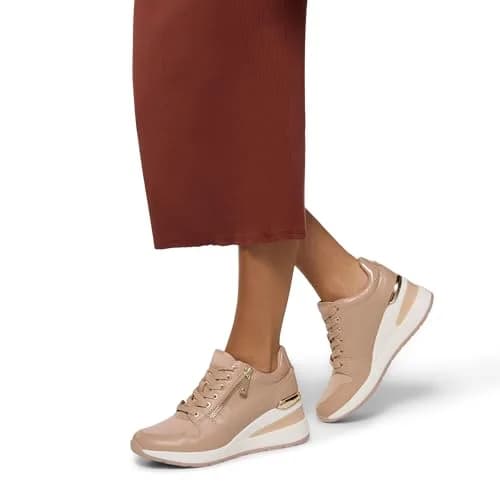 ALDO Women's Adwiwia Fashion Sneaker with Wedge Heel, Bone, 2.75-inch Heel | Comfortable Lace-Up Style thumbnail 2