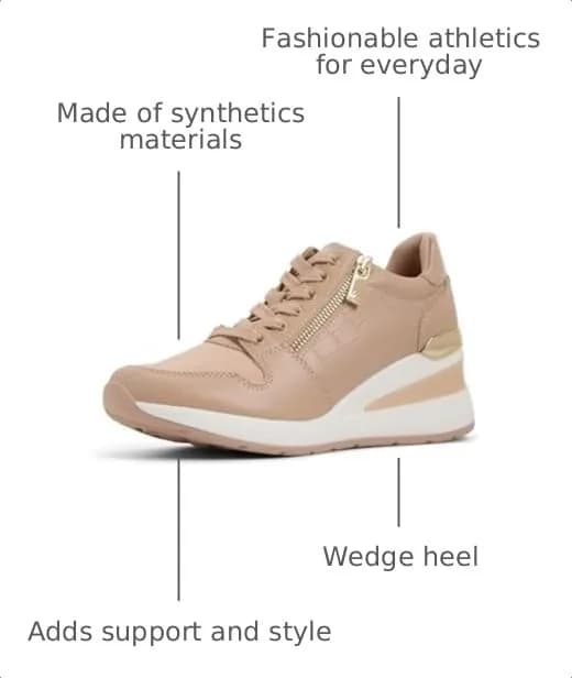 ALDO Women's Adwiwia Fashion Sneaker with Wedge Heel, Bone, 2.75-inch Heel | Comfortable Lace-Up Style thumbnail 4
